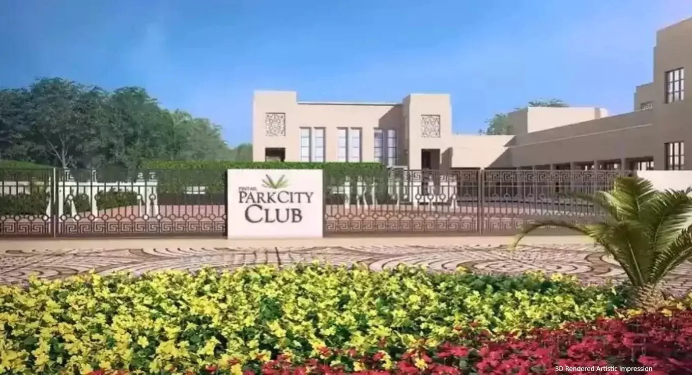 Pintail Park City Club building with formal garden forecourt